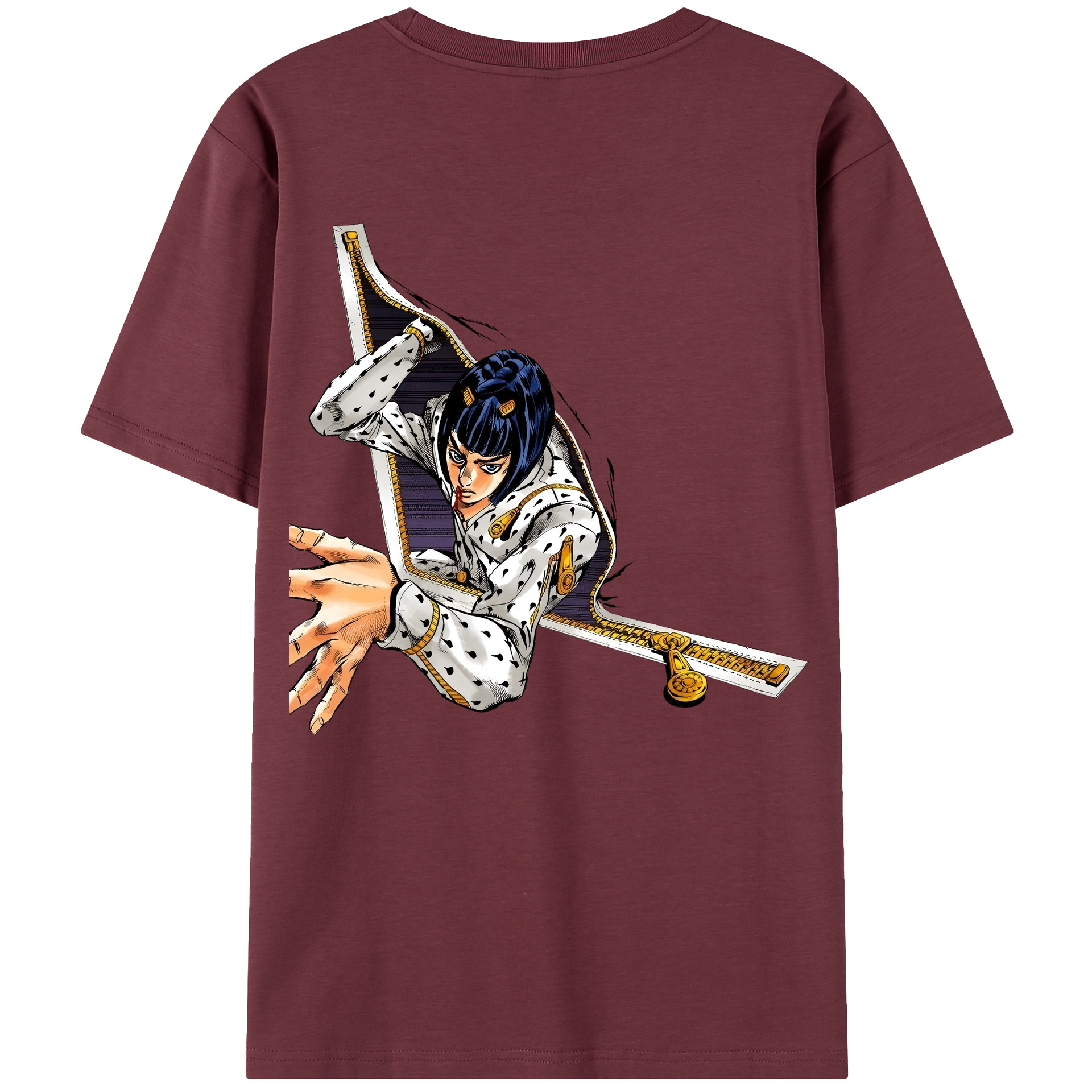 （画像用） ジョジョの奇妙な冒険 ブローノ?ブチャラティ JoJo's Bizarre Adventure Bruno Bucciarati 綿100％半袖Tシャツ（背面プリント）